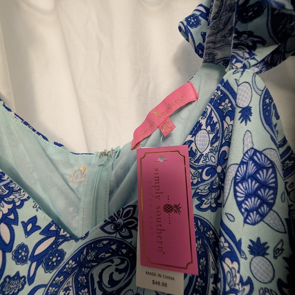 Simply Southern Blue Paisley Maxi Dress - Picture 2 of 2